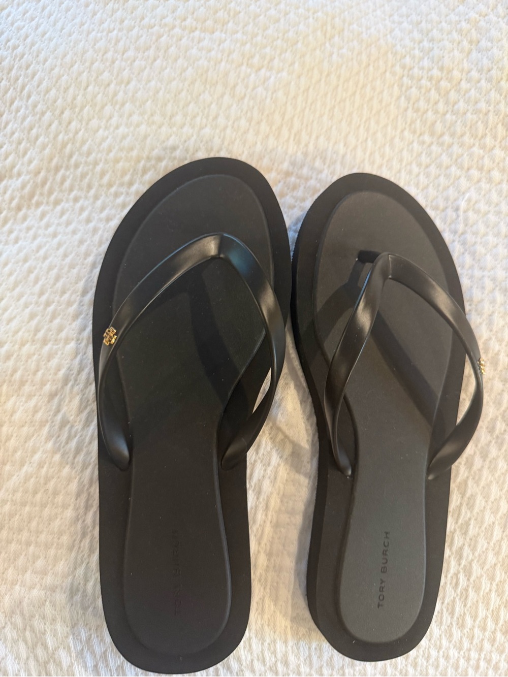 Tory Burch Black Slim Strap Flip Sandals